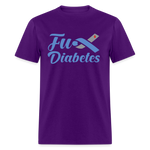 Fu*K Diabetes Blue Ribbon Diabetic Awareness Unisex T-Shirt - purple
