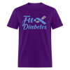 Fu*K Diabetes Blue Ribbon Diabetic Awareness Unisex T-Shirt - purple