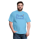 Fu*K Diabetes Blue Ribbon Diabetic Awareness Unisex T-Shirt - aquatic blue