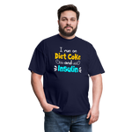 I Run On Diet Coke And Insulin Adult Funny Diabetes Awareness Unisex T-Shirt - navy