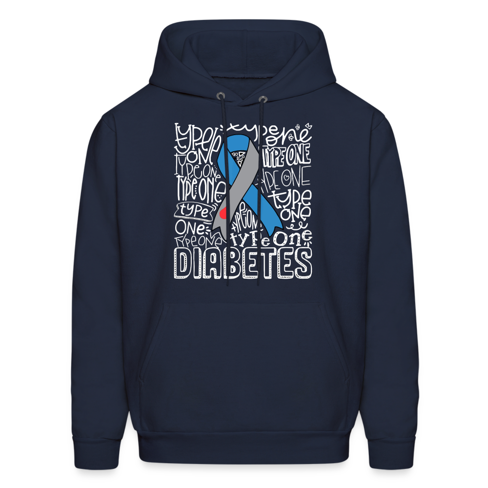 Diabetes Awareness Ribbon Unisex Softstyle Hoodie - navy