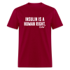 Insulin Is A Human Right Diasbetes Awarness Adult Unisex Classic T-Shirt - dark red