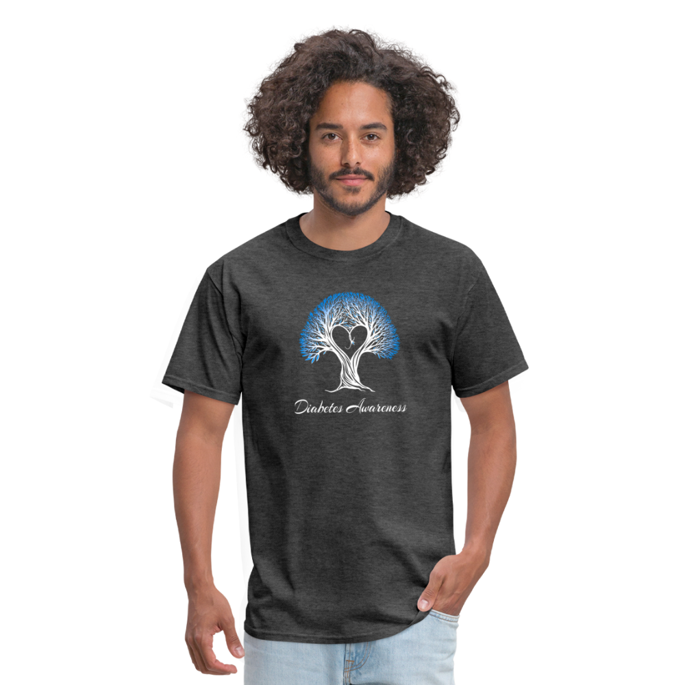 Diabetes Awareness Tree Of Love & Life Unisex T-Shirt - heather black