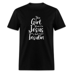 This Girl Runs On Jesus And Insulin Diabetes Awareness Unisex Classic T-Shirt - black