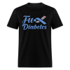 Fu*K Diabetes Blue Ribbon Diabetic Awareness Unisex T-Shirt - black