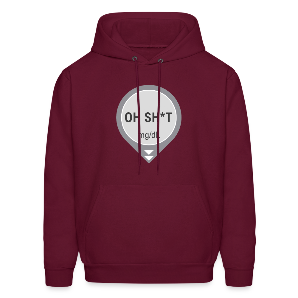 Dexcom Oh Sh*t Crash Alert Humor Humor Unisex Contrast Hoodie - burgundy