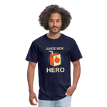 Juice Box Hero Diabetic Humor T1D Funny Unisex Softstyle Adult T-Shirt - navy