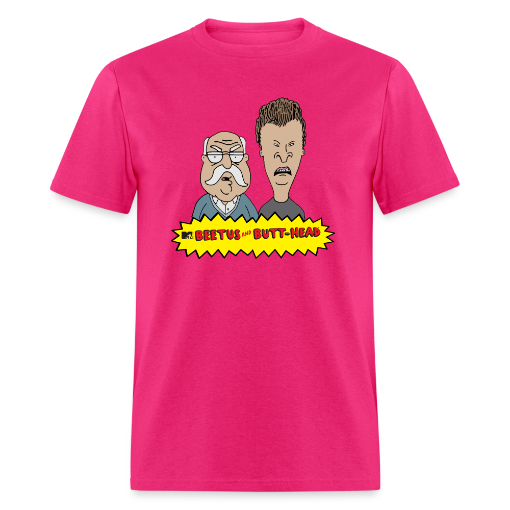 Beetus & Butthead Mashup Parody Diabetes Unisex Adult T-Shirt - fuchsia