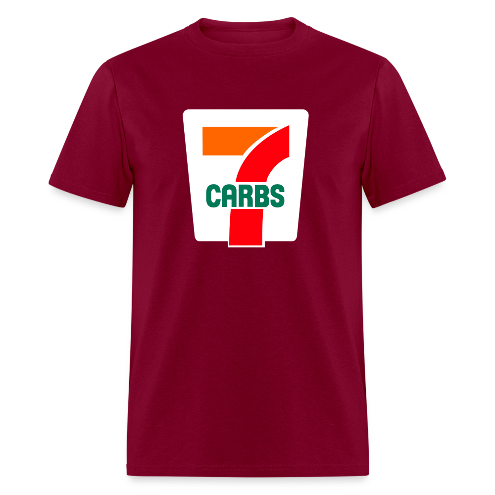 7 Carbs 7/11 Parody Humor Diabetes Unisex T-Shirt - burgundy