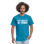 Type 1 Diabetes Warrior Blue Ribbon Pride T-Shirt - turquoise