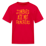 Zombies Ate My Pancreas Halloween Kids' T-Shirt - red