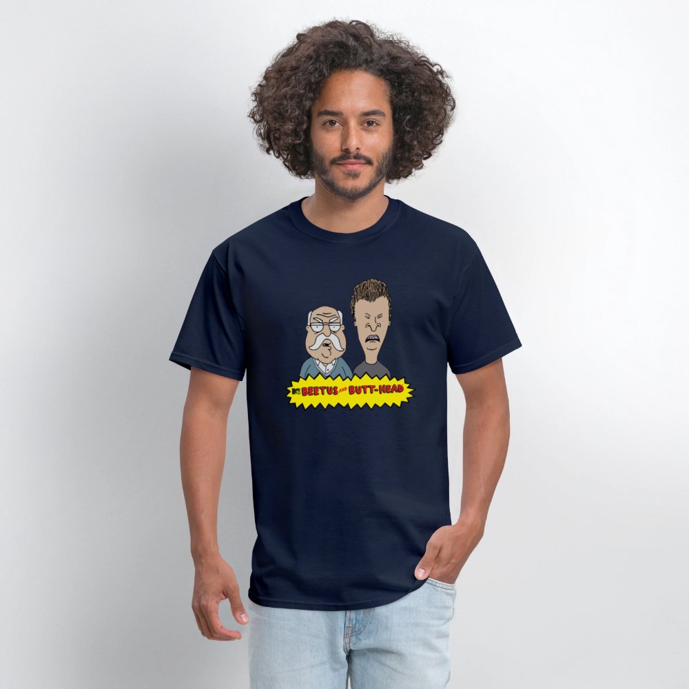 Beetus & Butthead Mashup Parody Diabetes Unisex Adult T-Shirt - navy