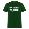 Type 1 Diabetes Warrior Blue Ribbon Pride T-Shirt - forest green