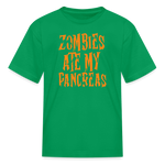 Zombies Ate My Pancreas Halloween Kids' T-Shirt - kelly green