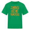 Zombies Ate My Pancreas Halloween Kids' T-Shirt - kelly green