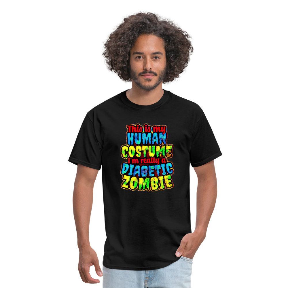 Human Costume Diabetic Zombie T-Shirt Halloween Humor : Unisex Tee Shirt - black