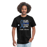 Family No One Fights Alone Diabetes Awareness Adult Unisex T-Shirt - black