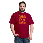 Zombies Ate My Pancreas Diabetic Humor Adult T-Shirt - dark red