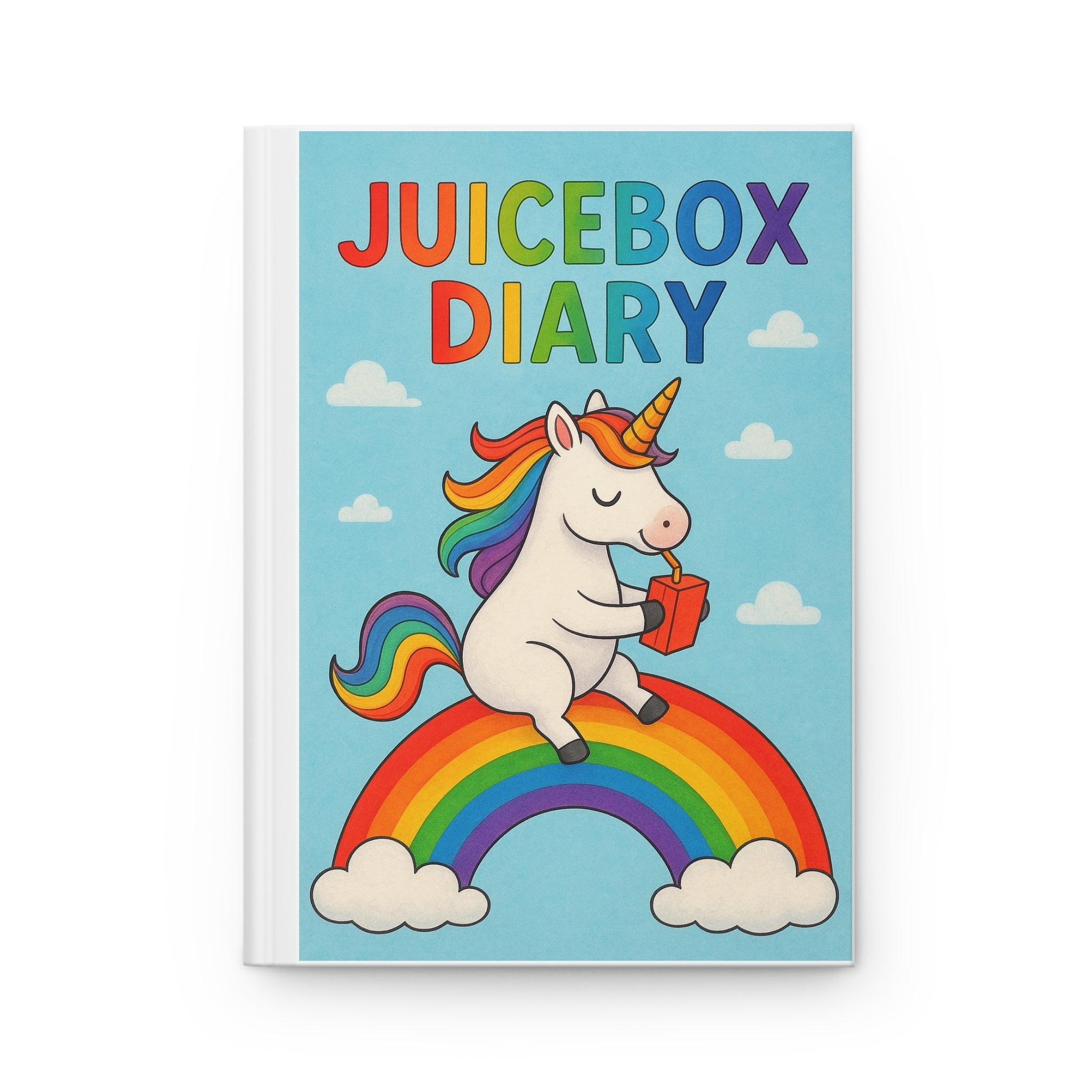 Unicorn Rainbow Journal — "Juicebox Diary" Inspirational Hardcover Notebook