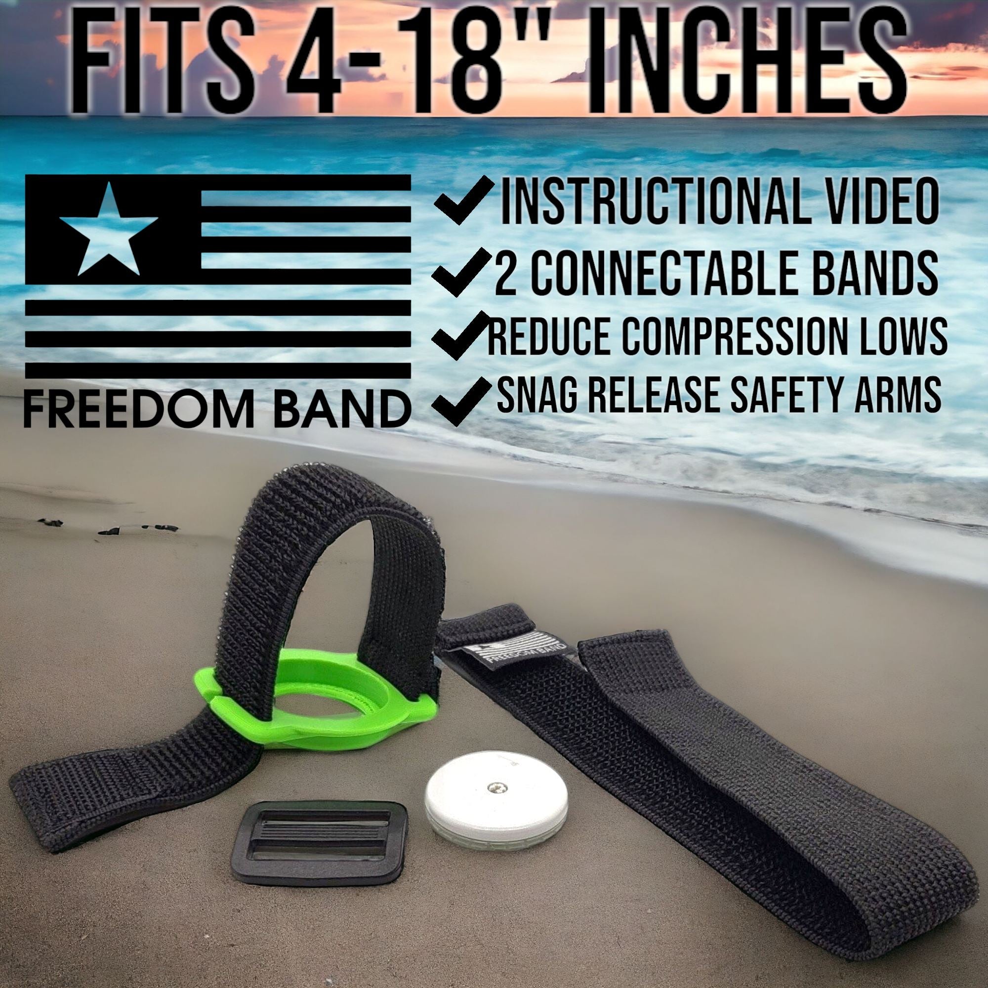 Freestyle Libre 3 Armband Starter Kit 4-18" Inch Arm & Leg Adjustable Band Freedom Band Libre 3 Starter Kit Freedom Band 