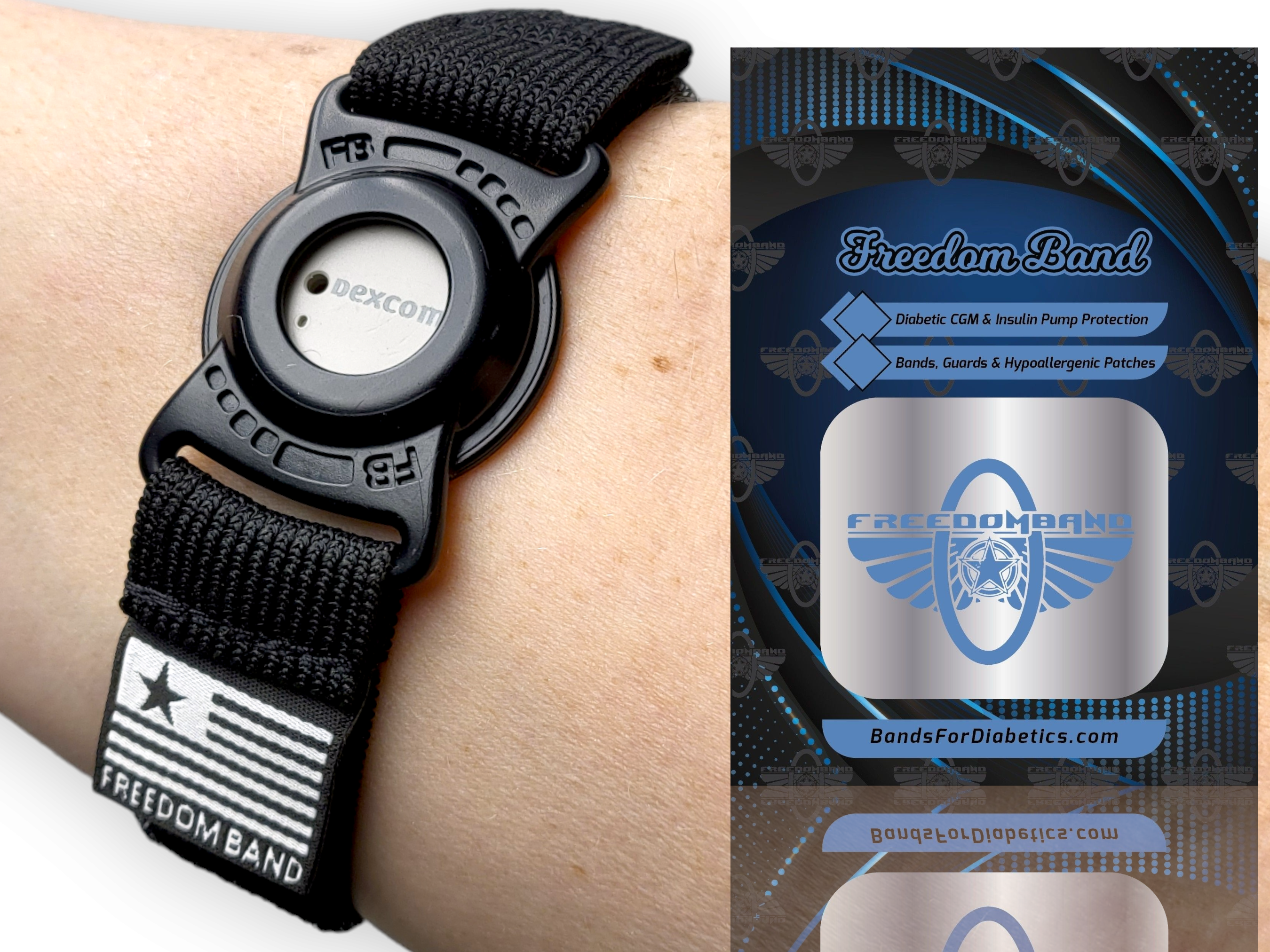 Dexcom G7 4-18" Sensor & 360 Transmitter Cover : Armband 1" Inch Series : Velcro® Band Starter Kit