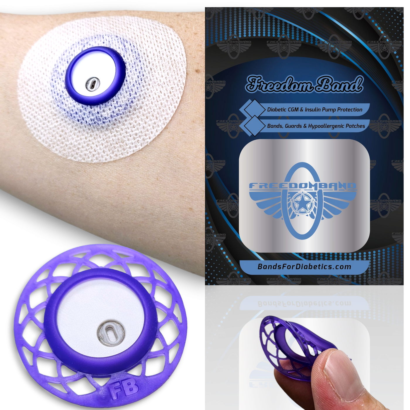 Reusable Freestyle Libre 3 and Libre 3 Plus sensor guard with soft flexible design