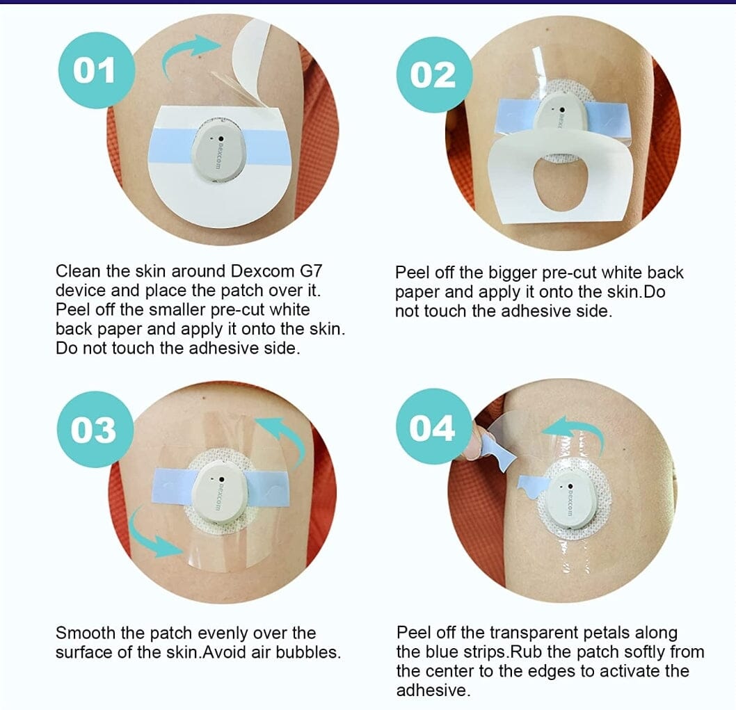 Dexcom G7 Overlay Adhesive Patch : 2.7" Inch Clear Waterproof Non-latex Shell Back Patch Freedom Bands For Diabetics 