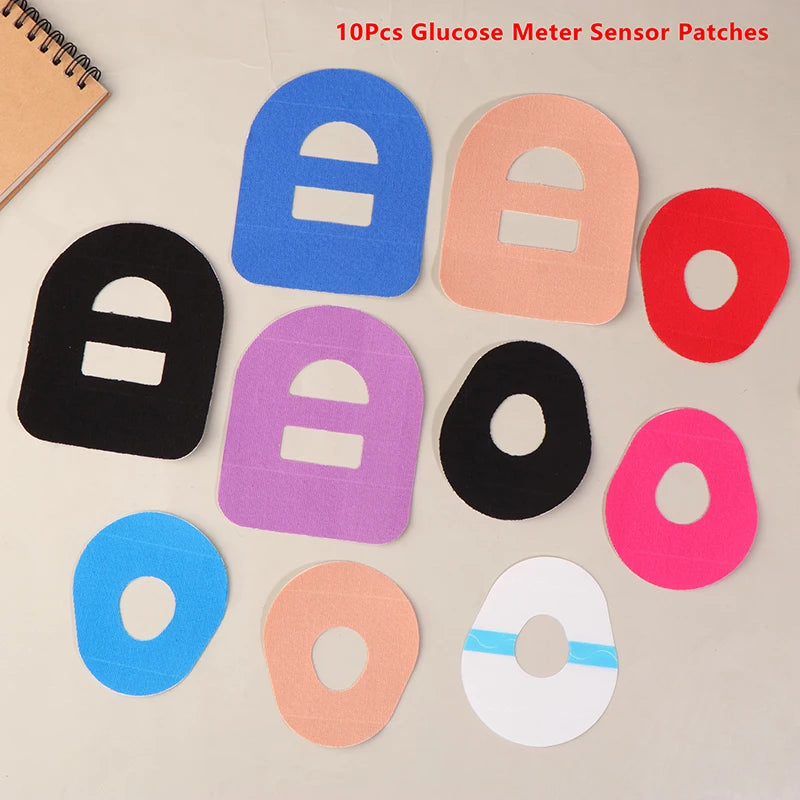 10Pcs Waterproof Adhesive Patches CGM Sensor Patch Glucose Meter Sensor Fixing Sticker Long Lasting Blood Glucose Monitoring