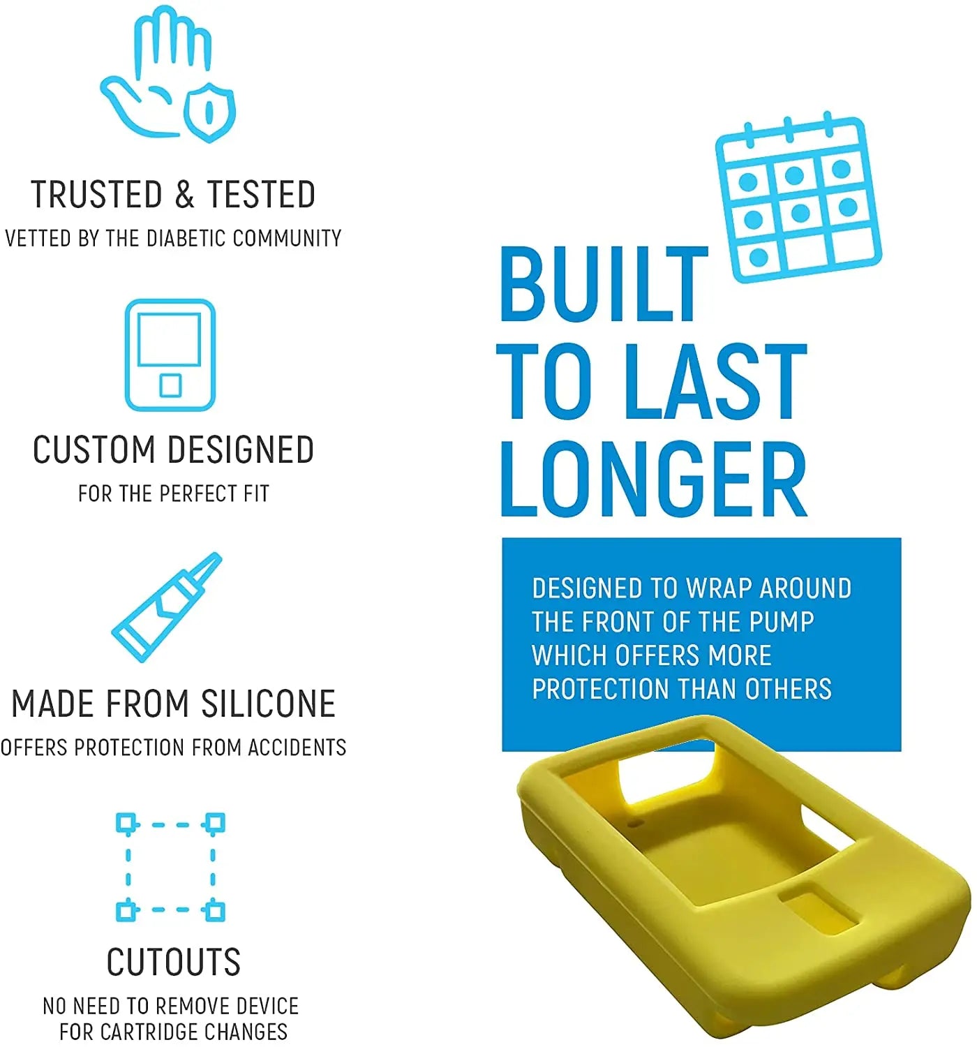 Tandem t:Slim Gel Silicone t:Slim X2 Insulin pumpwith Raised, Beveled Edge Helps Protect Against Scratches and Drops