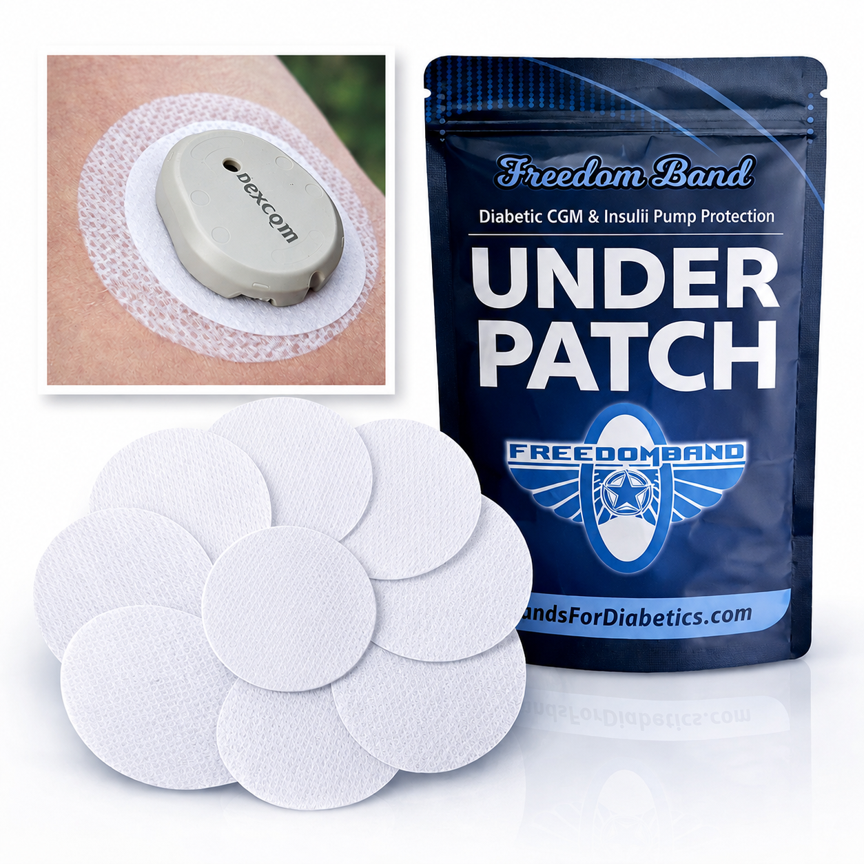 CGM skin barrier underpatch compatible with Dexcom G7, Stelo and Freestyle Libre 3 Plus