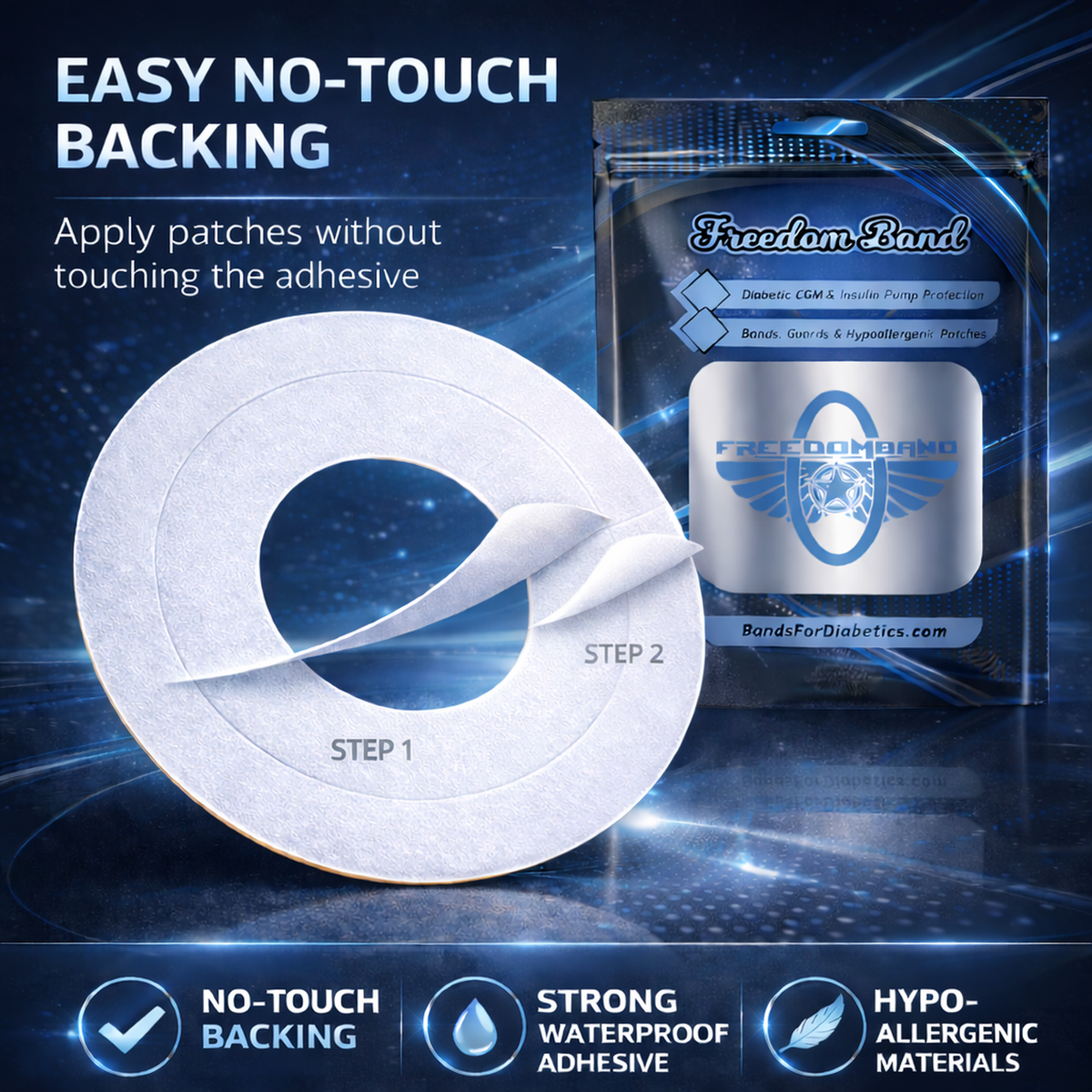Freestyle Libre 3 and Libre 3 Plus protective sensor guard with adhesive overpatch