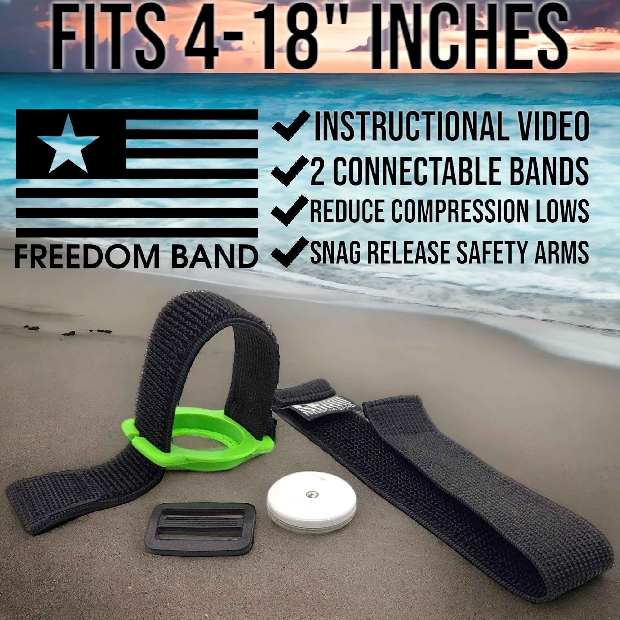 Freestyle Libre 1 & 2 Starter Kit 4-18" Inch Arm & Leg Adjustable Band Freedom Band Libre Starter Kit Freedom Band 