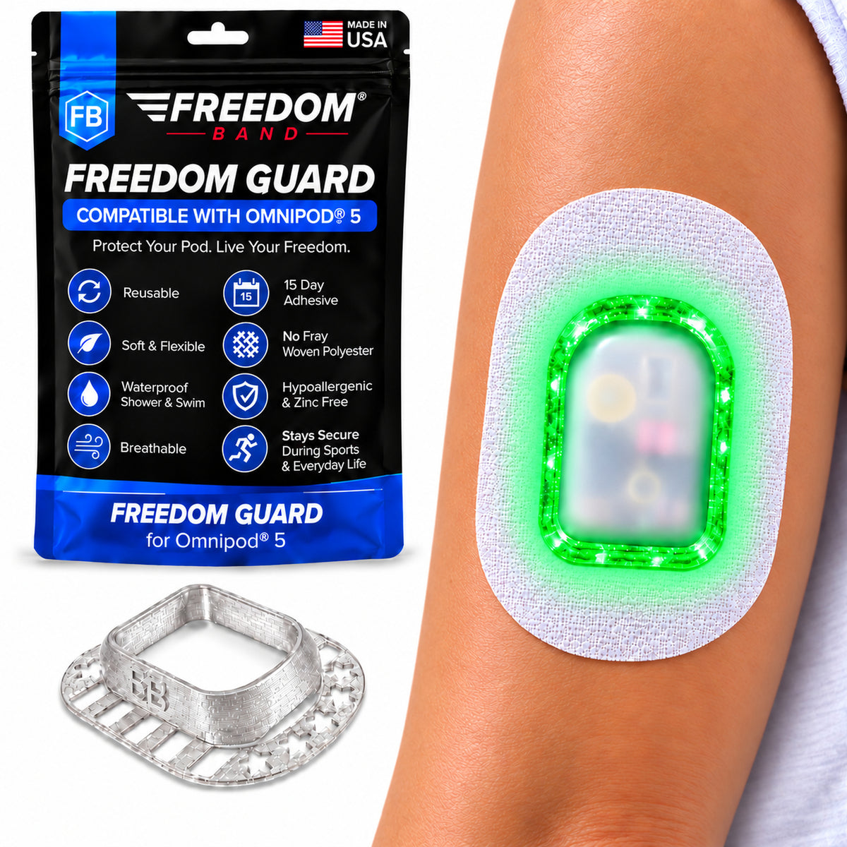 Reusable Guard Cover for Omnipod 5 & Dash | Infiniflex + Adhesive Patches