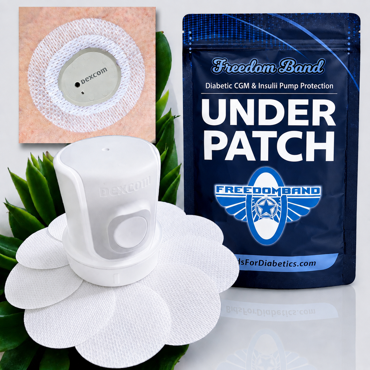 Latex and zinc free CGM underpatch for Dexcom G7, Stelo, Libre 3 Plus and Medtronic sensors