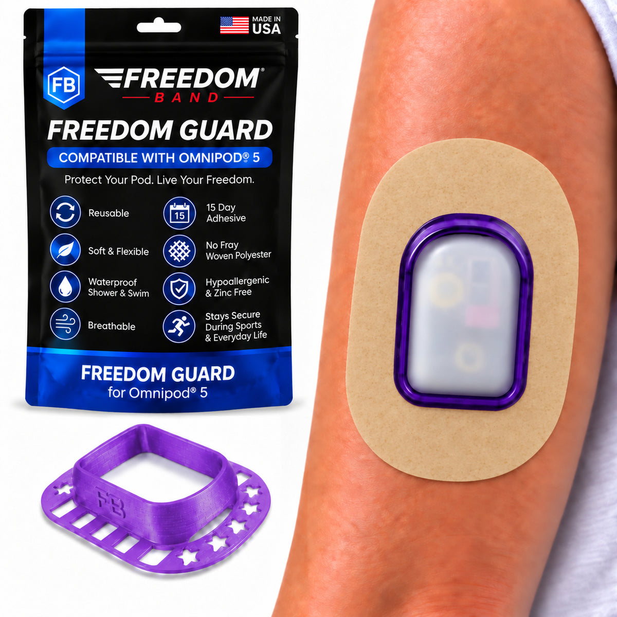 Reusable Guard Cover for Omnipod 5 & Dash | Infiniflex + Adhesive Patches