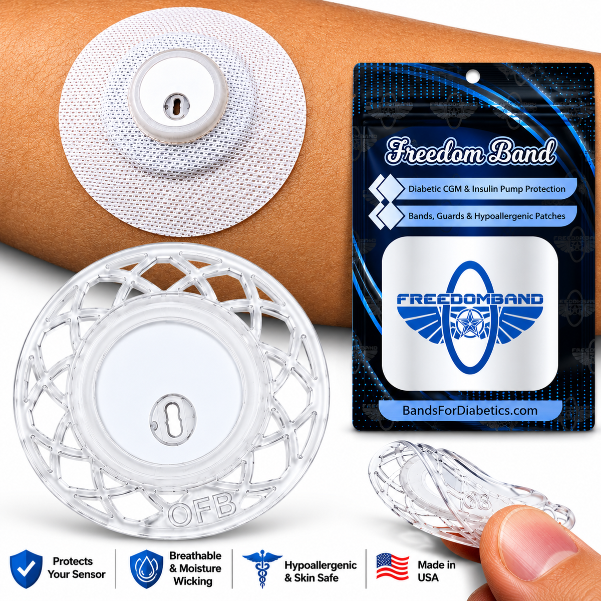 Freestyle Libre 3 and Libre 3 Plus adhesive overpatches included in complete protection kit