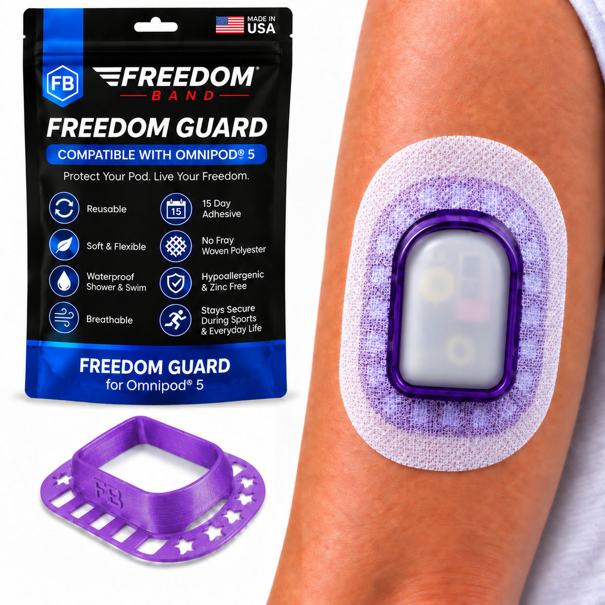 Reusable Guard Cover for Omnipod 5 & Dash | Infiniflex + Adhesive Patches