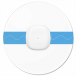 Simplera Sync sensor under a 3.15-inch clear circular overpatch with peel backing