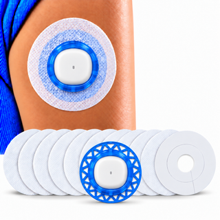 Translucent Blue / 5 White Premium Micro-woven Patches