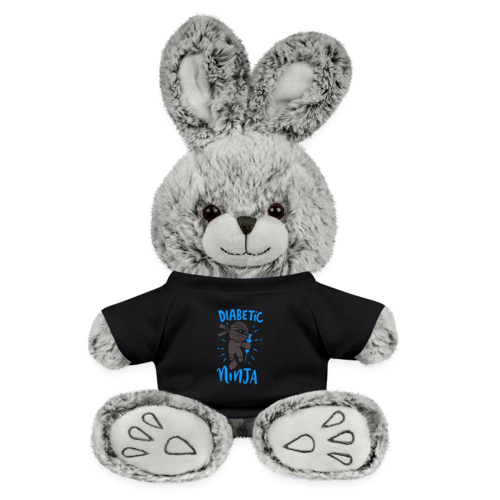 Diabetic Ninja Plush Rabbit Comfort Toy Plushie Rabbit SPOD black 