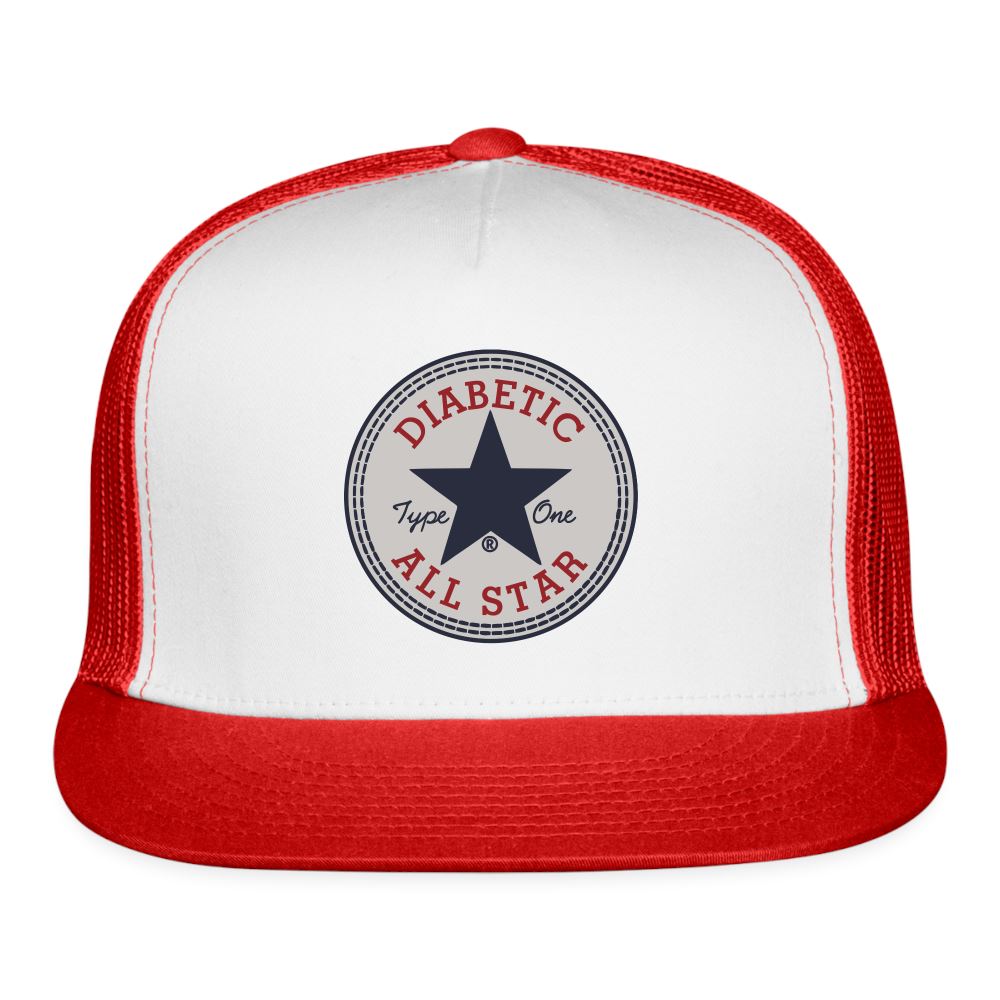 Type One Diabetic All Star Trucker Cap Trucker Cap SPOD white/red 