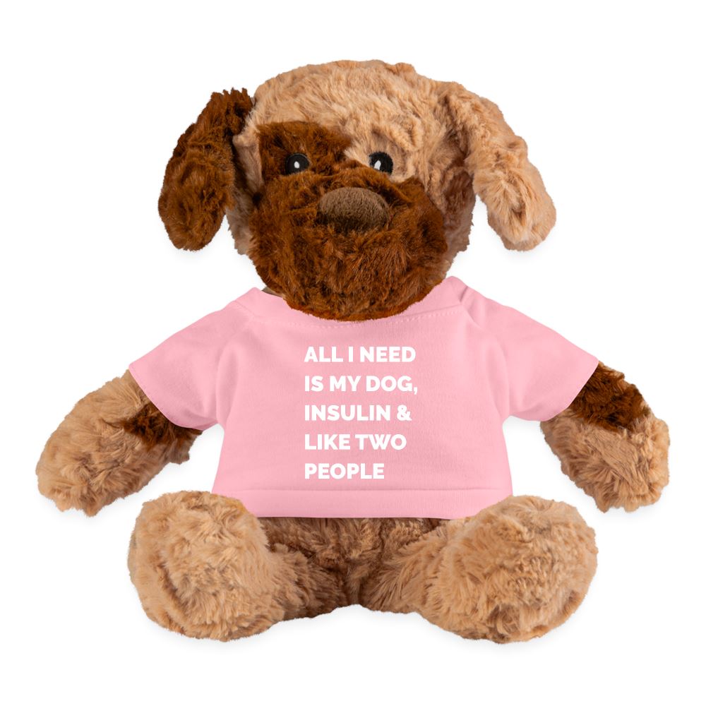 All I Need Comfort Plushie Dog Stuffed Animal Dog SPOD petal pink 