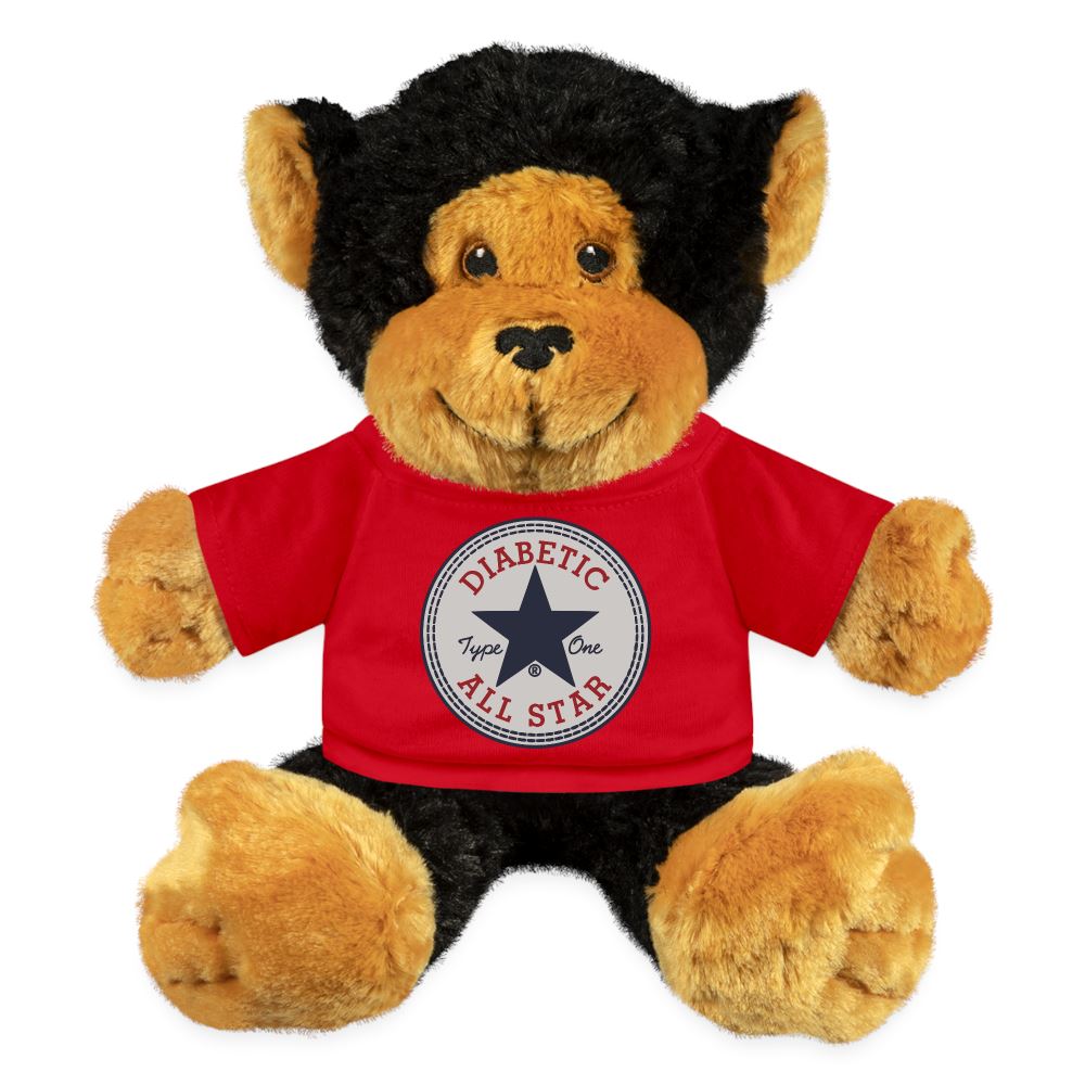 Type One Diabetic All Star Monkey Plushie Stuffed Animal Monkey SPOD red 