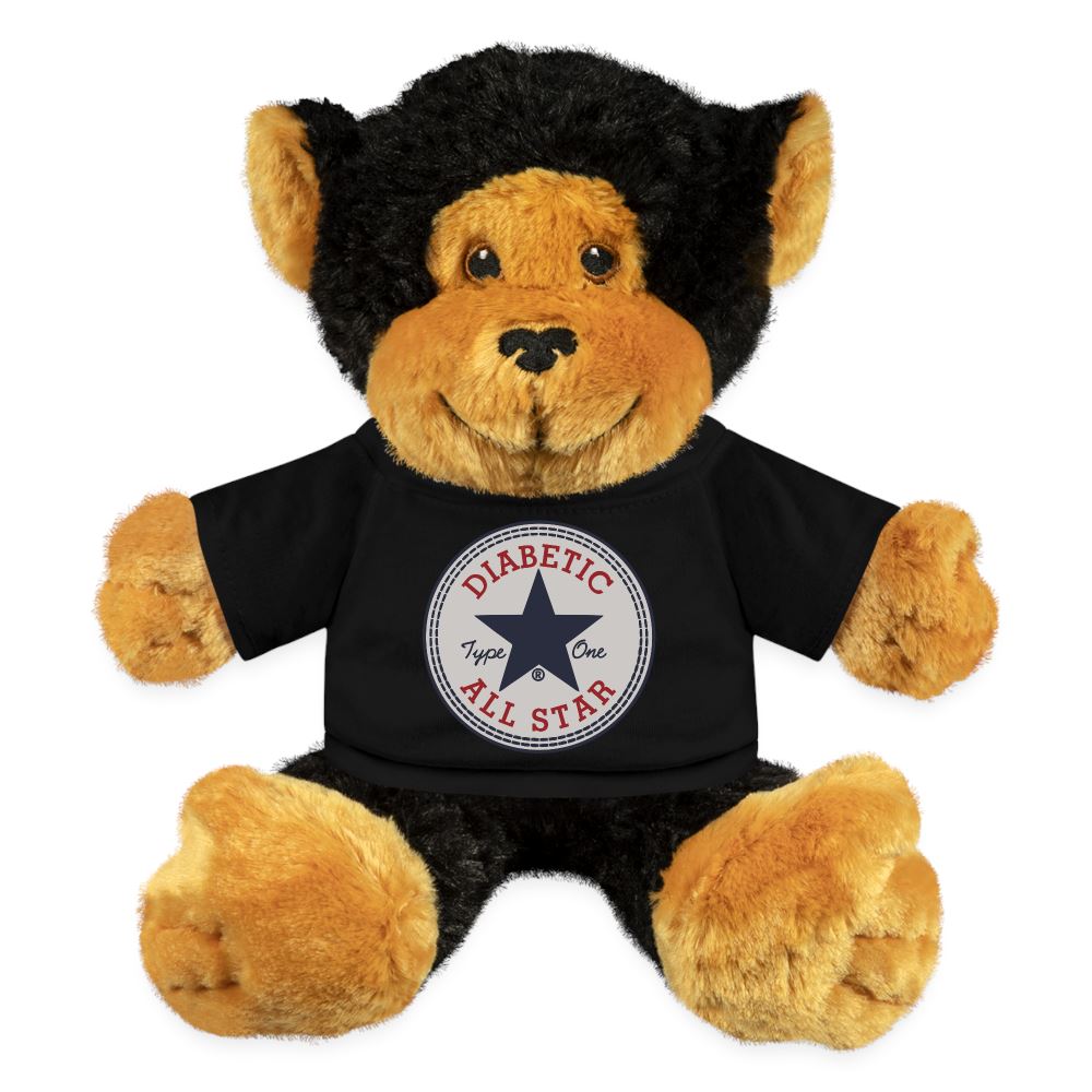Type One Diabetic All Star Monkey Plushie Stuffed Animal Monkey SPOD black 