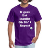 It goes Eat Insulin Oh Sh*t Repeat Parody Unisex Classic T-Shirt Unisex Classic T-Shirt | Fruit of the Loom 3930 SPOD purple S 