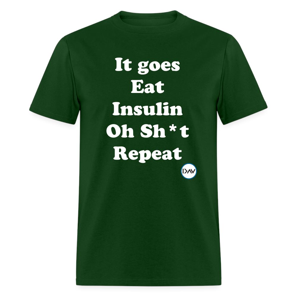 It goes Eat Insulin Oh Sh*t Repeat Parody Unisex Classic T-Shirt Unisex Classic T-Shirt | Fruit of the Loom 3930 SPOD forest green S 