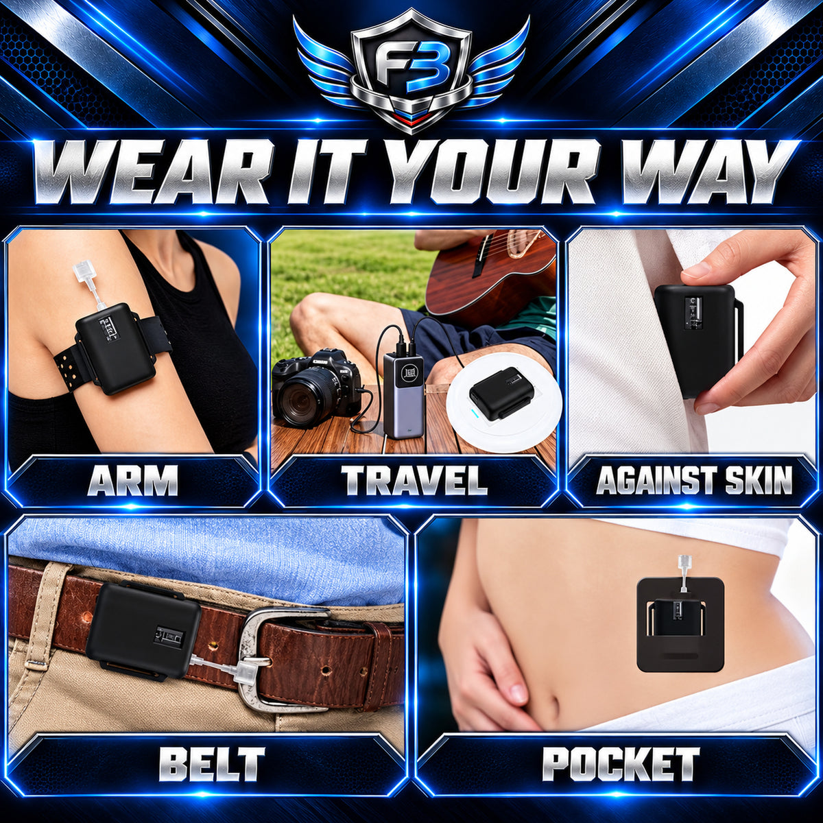 Freedom Band® Mobi Soft Silicone Protective Case & Adjustable Wearable Band with Wireless Charging System for Tandem Mobi