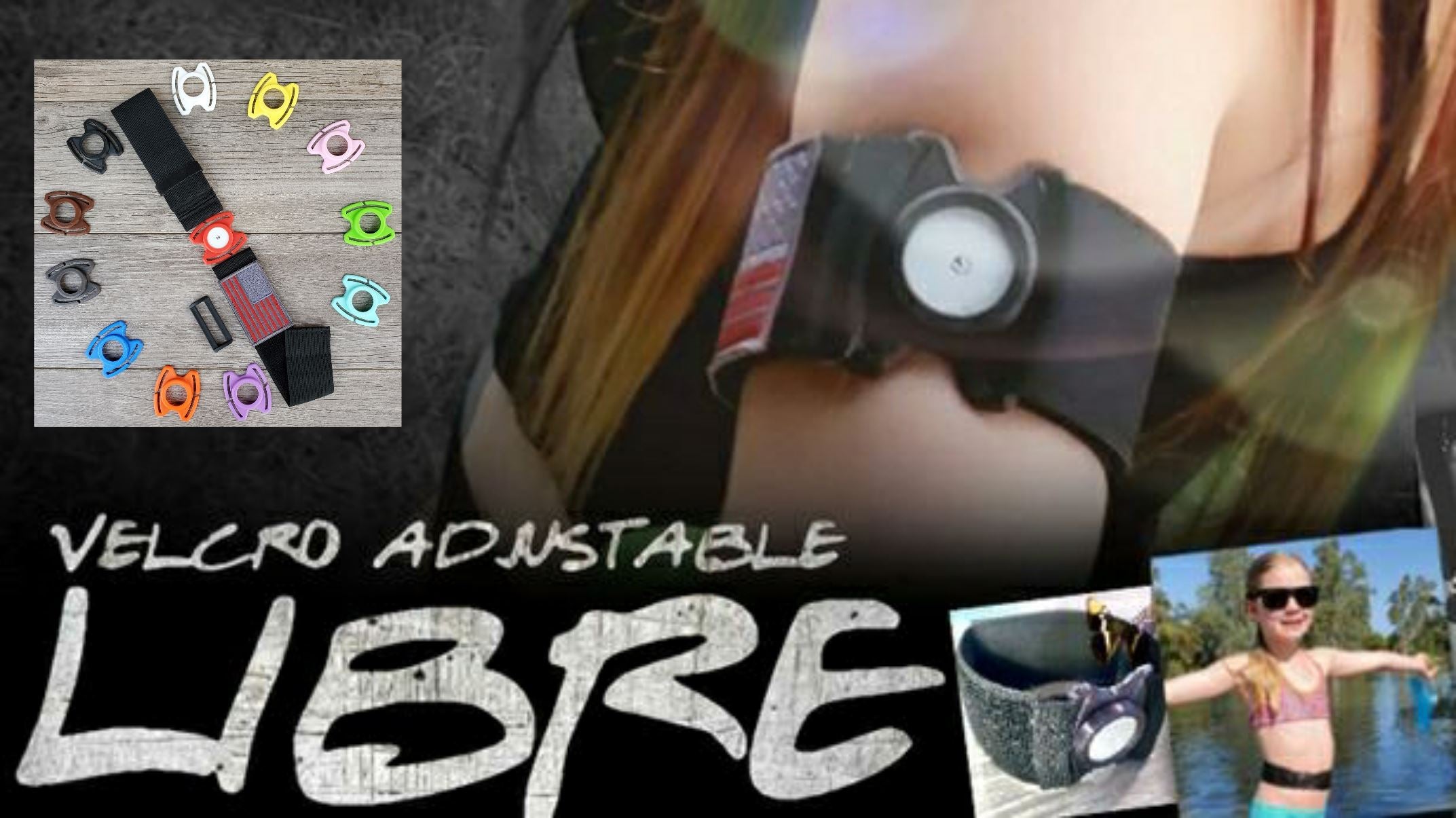Freestyle Libre 1 & 2 Starter Kit : Case & 2" Velcro® Fabrilastic All-In-One Arm Leg Waist Band