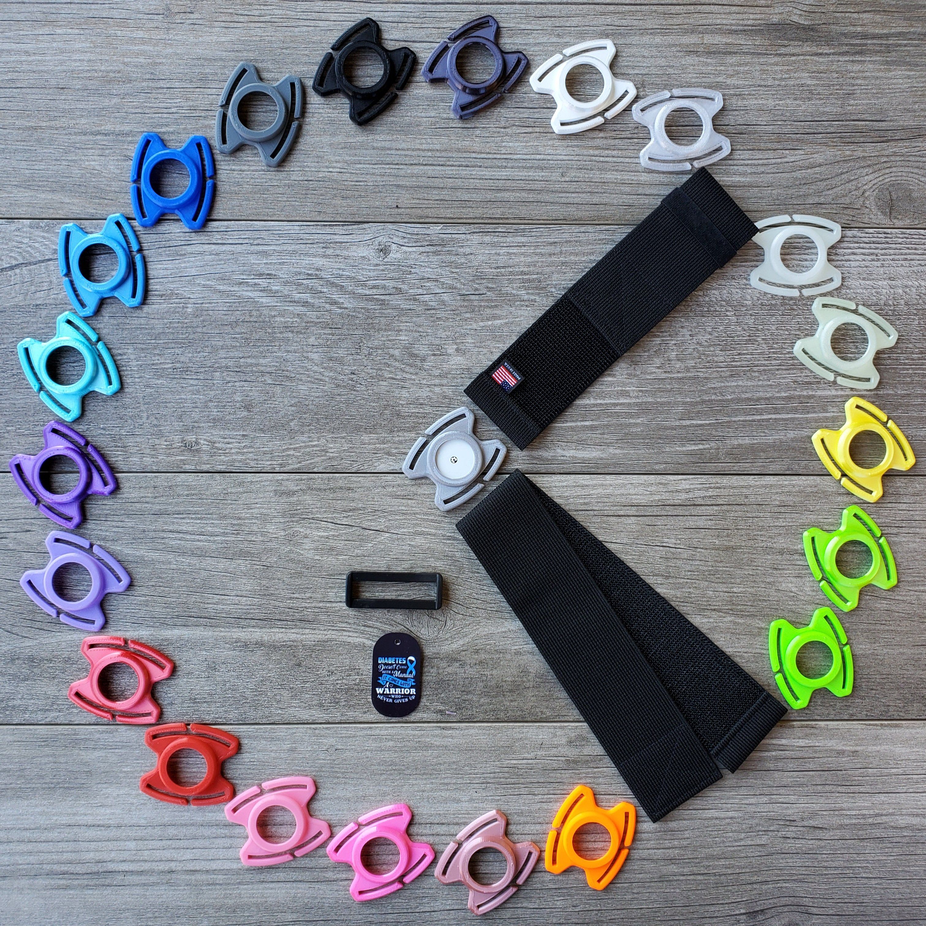 Freestyle Libre 1 & 2 Starter Kit : Case & 2" Velcro® Fabrilastic All-In-One Arm Leg Waist Band