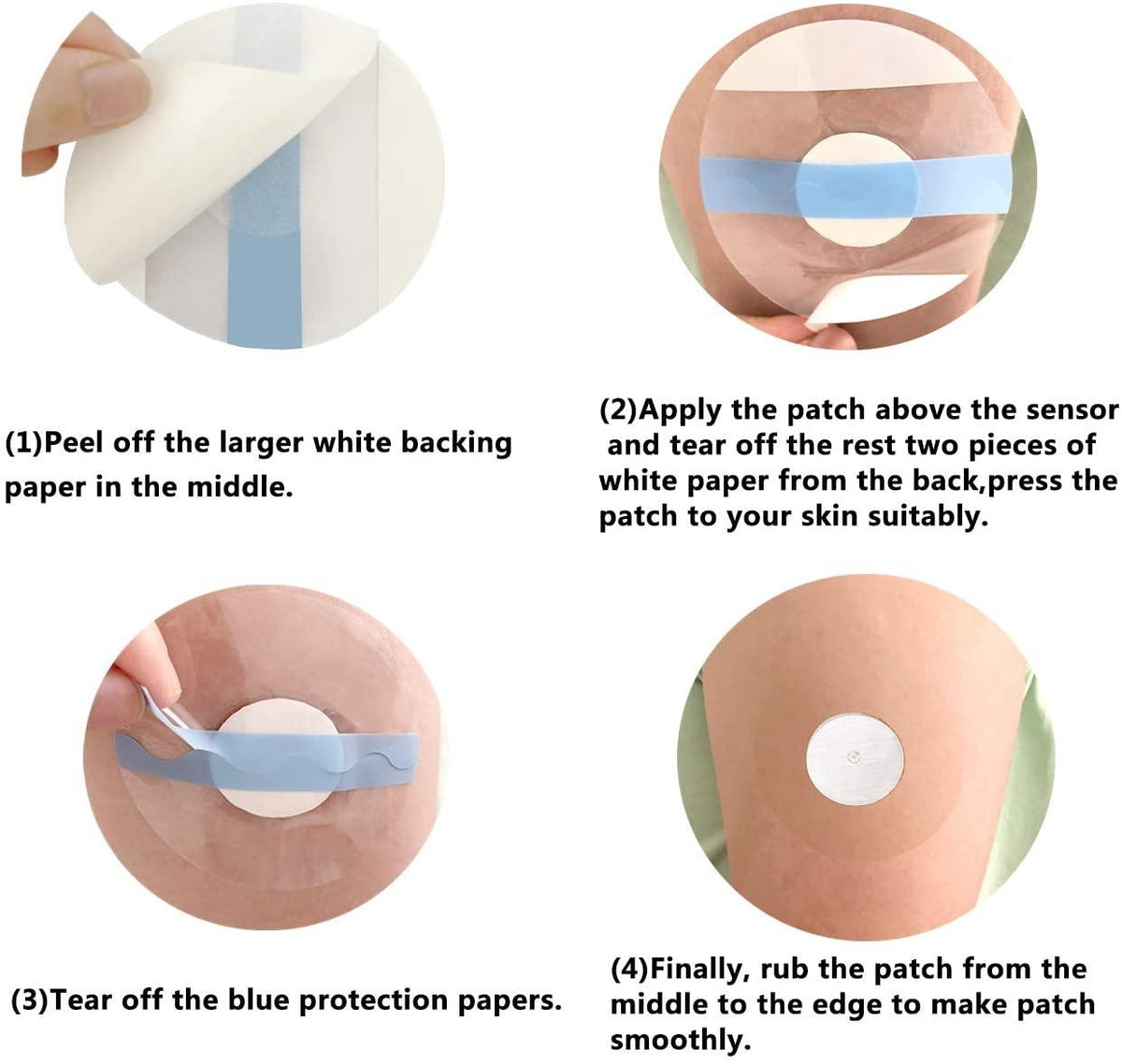 Freestyle Libre : Waterproof 3.15" Inch Round Clear Overlay Adhesive Patch - Freedom Bands For Diabetics